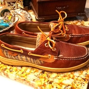 Sperry Brown and Tan Flats
